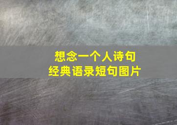 想念一个人诗句经典语录短句图片