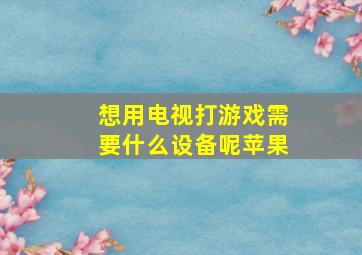 想用电视打游戏需要什么设备呢苹果