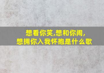 想看你笑,想和你闹,想拥你入我怀抱是什么歌