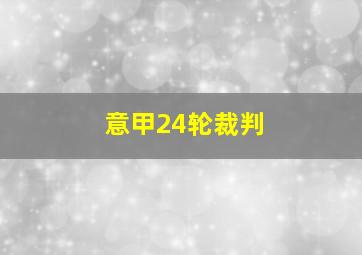 意甲24轮裁判