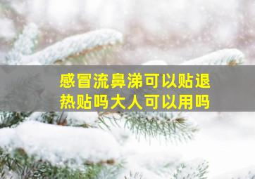 感冒流鼻涕可以贴退热贴吗大人可以用吗