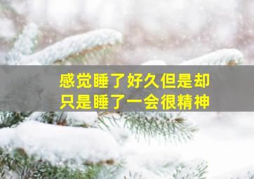 感觉睡了好久但是却只是睡了一会很精神