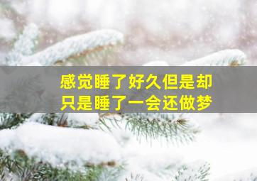 感觉睡了好久但是却只是睡了一会还做梦