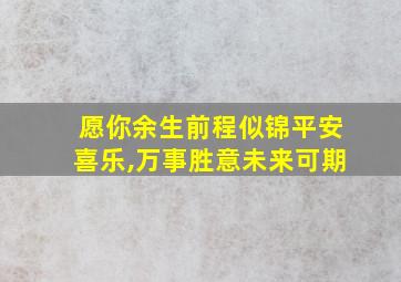 愿你余生前程似锦平安喜乐,万事胜意未来可期