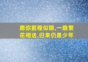 愿你前程似锦,一路繁花相送,归来仍是少年