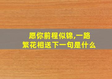 愿你前程似锦,一路繁花相送下一句是什么