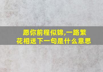 愿你前程似锦,一路繁花相送下一句是什么意思