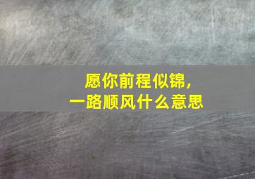 愿你前程似锦,一路顺风什么意思