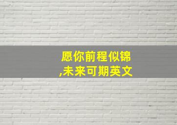 愿你前程似锦,未来可期英文