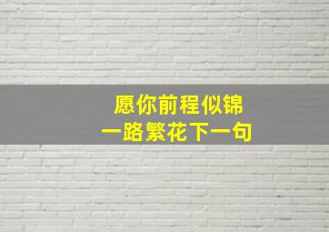 愿你前程似锦一路繁花下一句