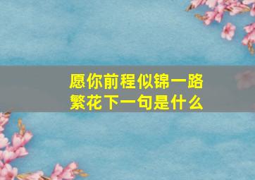 愿你前程似锦一路繁花下一句是什么