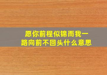 愿你前程似锦而我一路向前不回头什么意思