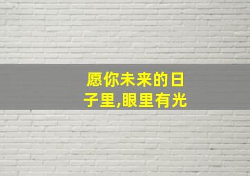 愿你未来的日子里,眼里有光