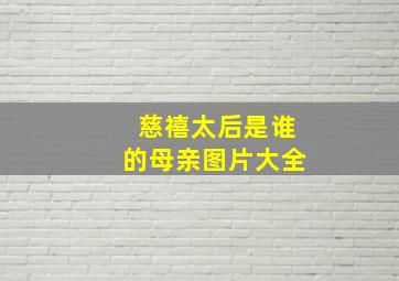 慈禧太后是谁的母亲图片大全