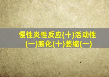 慢性炎性反应(十)活动性(一)肠化(十)萎缩(一)