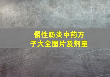 慢性肠炎中药方子大全图片及剂量