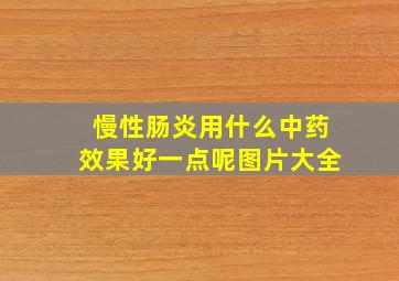 慢性肠炎用什么中药效果好一点呢图片大全