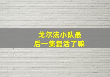 戈尔法小队最后一集复活了嘛