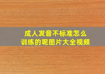 成人发音不标准怎么训练的呢图片大全视频