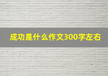 成功是什么作文300字左右