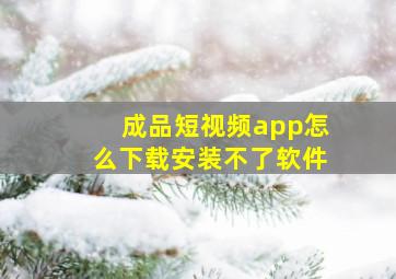 成品短视频app怎么下载安装不了软件