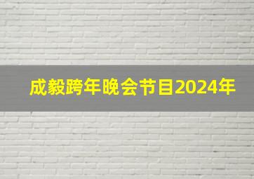 成毅跨年晚会节目2024年