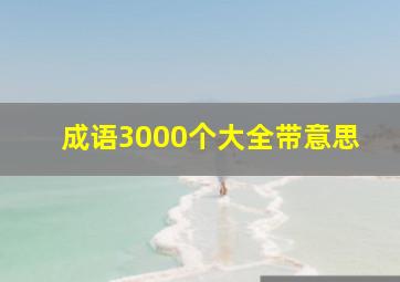 成语3000个大全带意思