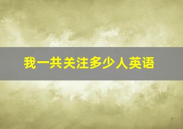 我一共关注多少人英语