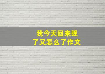 我今天回来晚了又怎么了作文