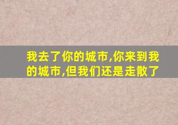 我去了你的城市,你来到我的城市,但我们还是走散了