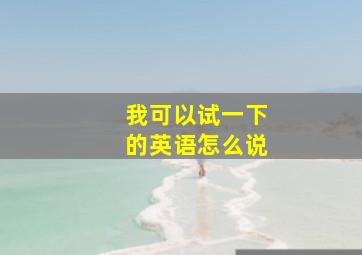 我可以试一下的英语怎么说