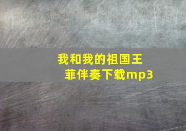 我和我的祖国王菲伴奏下载mp3