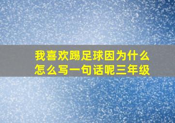 我喜欢踢足球因为什么怎么写一句话呢三年级