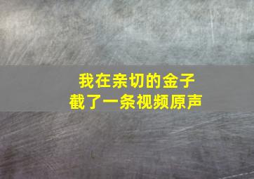 我在亲切的金子截了一条视频原声