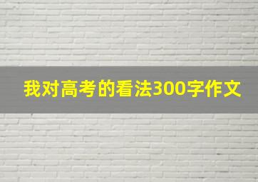 我对高考的看法300字作文