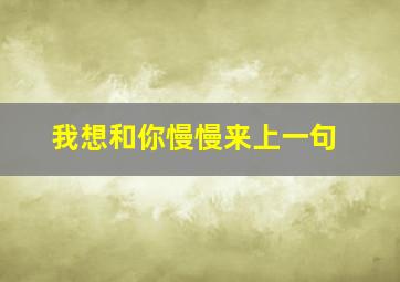 我想和你慢慢来上一句