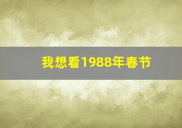 我想看1988年春节