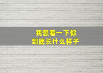 我想看一下你到底长什么样子