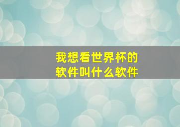 我想看世界杯的软件叫什么软件