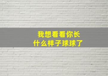 我想看看你长什么样子球球了