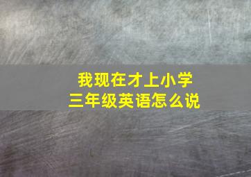 我现在才上小学三年级英语怎么说