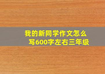 我的新同学作文怎么写600字左右三年级