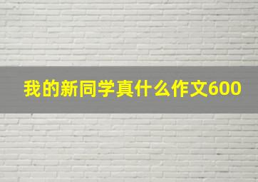 我的新同学真什么作文600