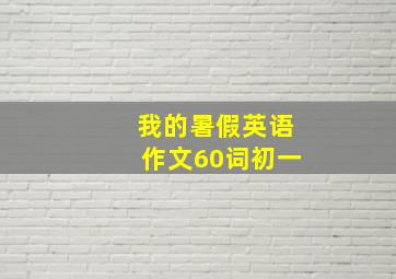 我的暑假英语作文60词初一