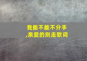 我能不能不分手,亲爱的别走歌词