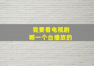 我要看电视剧哪一个台播放的