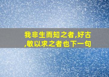 我非生而知之者,好古,敏以求之者也下一句