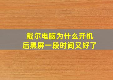 戴尔电脑为什么开机后黑屏一段时间又好了