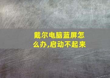 戴尔电脑蓝屏怎么办,启动不起来