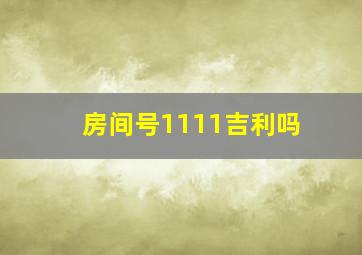 房间号1111吉利吗